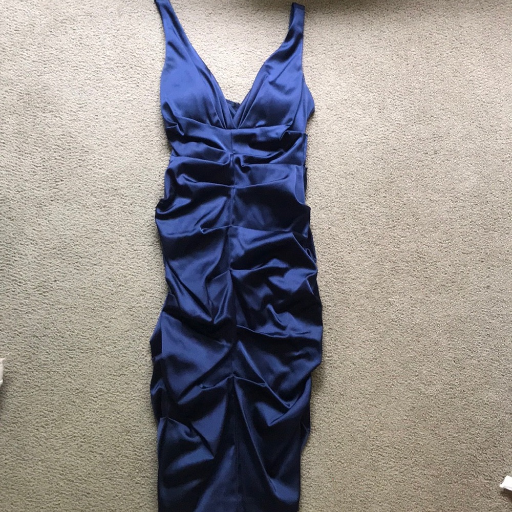 Navy dress by Joanna Chen